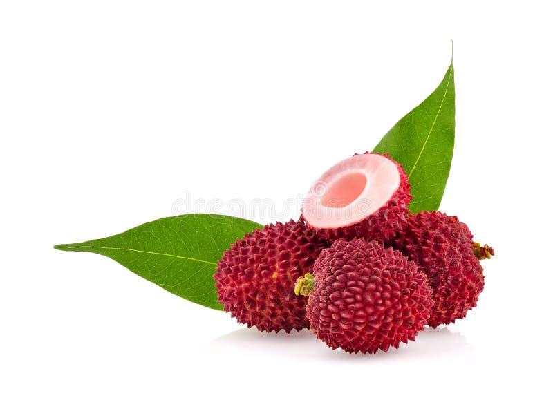 Lychees изолированные на белом фоне стоковая фотография