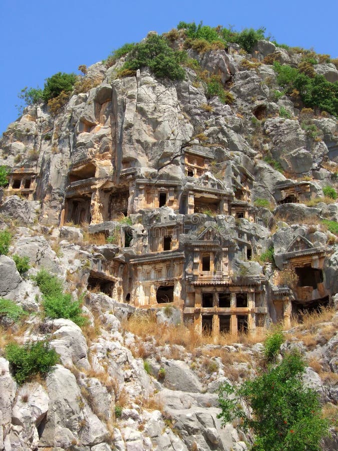 Rock-cut lycian tombs in Demre (Myra), Turkey. Rock-cut lycian tombs in Demre (Myra), Turkey