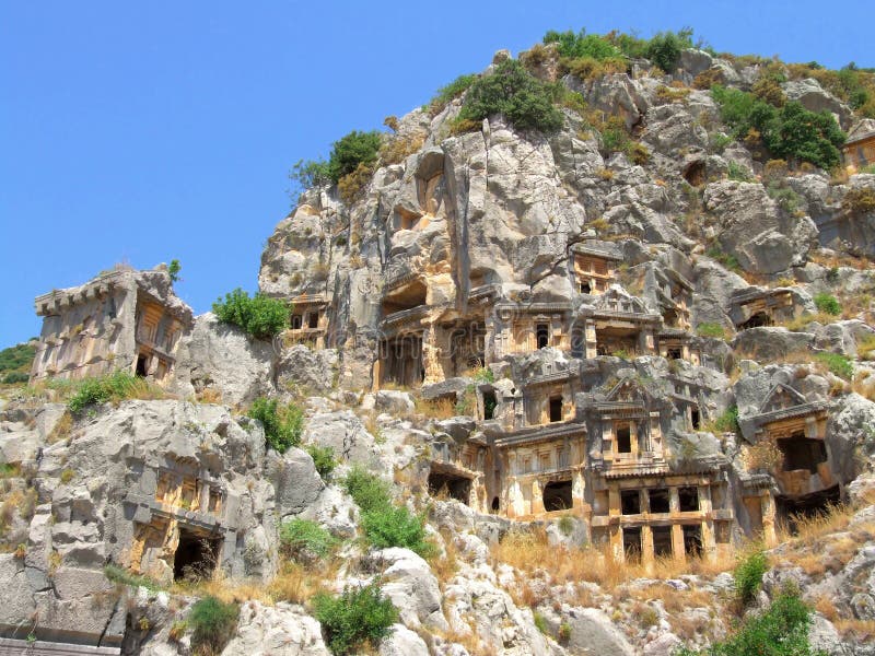 Rock-cut lycian tombs in Demre (Myra), Turkey. Rock-cut lycian tombs in Demre (Myra), Turkey