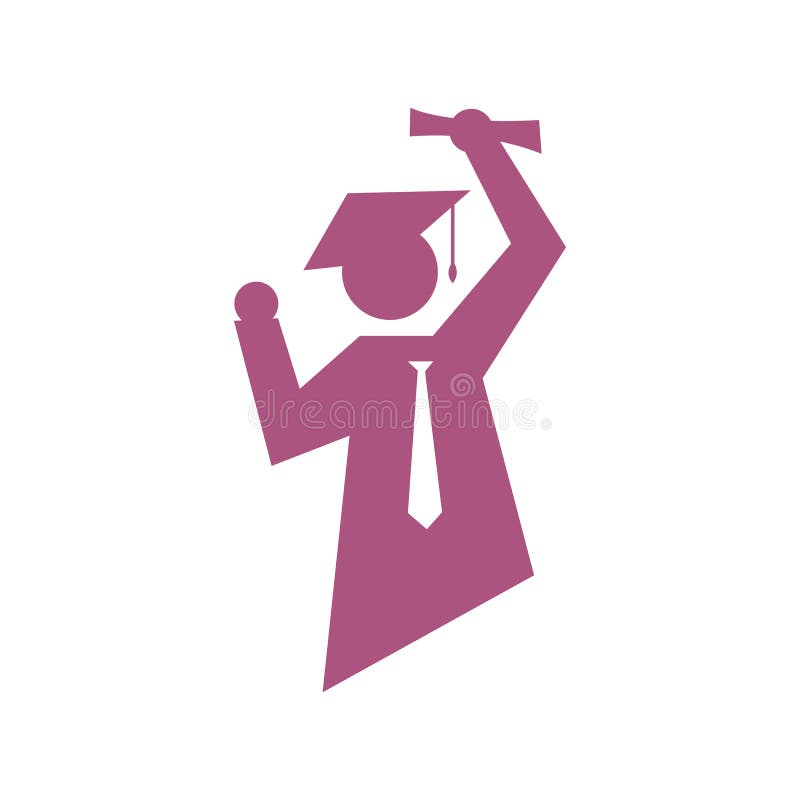 Lyckad vektor för studentlogotyp illustration av symbolkonceptet för graderingssymbol Logo royaltyfri illustrationer