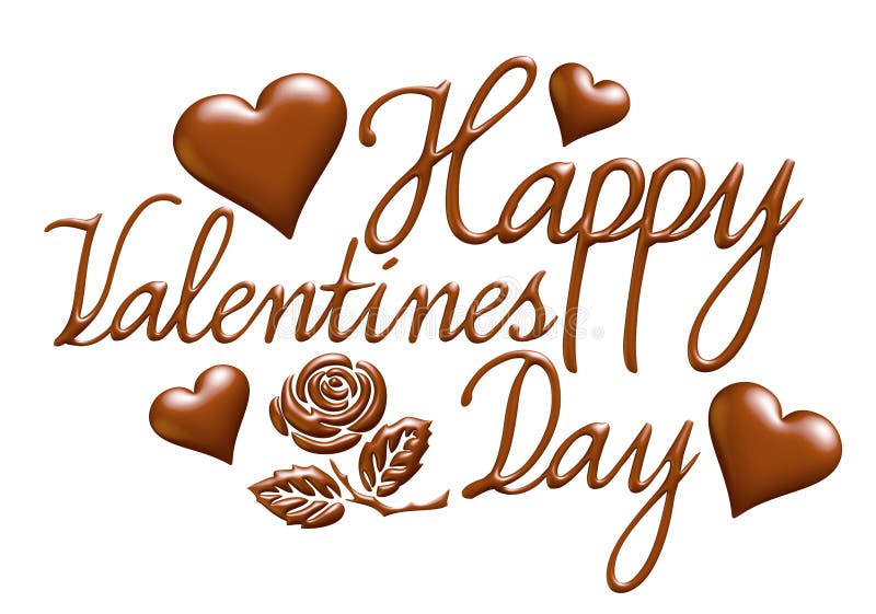 lycklig dag för valentin 3D i chokladdesign vektor illustrationer lycklig dag för valentin 3D i chokladdesign vektor illustrationer