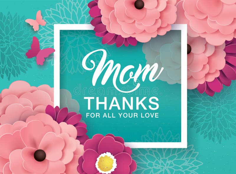 Happy Mother`s Day greeting card with beautiful blossom flowers. Happy Mother`s Day greeting card with beautiful blossom flowers