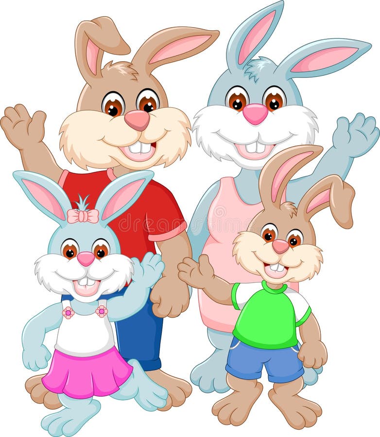 Pict of happy family of rabbit cartoon. Pict of happy family of rabbit cartoon