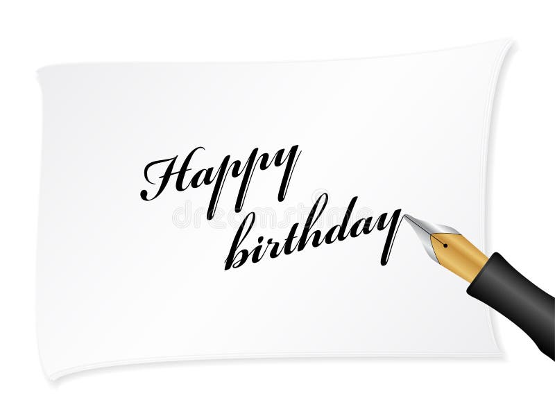 White note with text (Happy birthday). Vector illustration. White note with text (Happy birthday). Vector illustration.