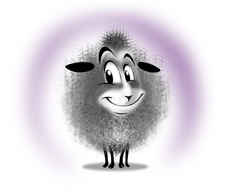 Lycklig gladlynt tecknad filmsinnesrörelse för lamm stock illustrationer Lycklig gladlynt tecknad filmsinnesrörelse för lamm stock illustrationer