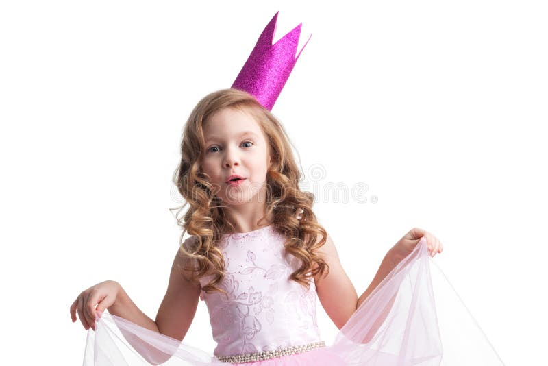 Lycklig liten prinsessaflicka royaltyfri foto