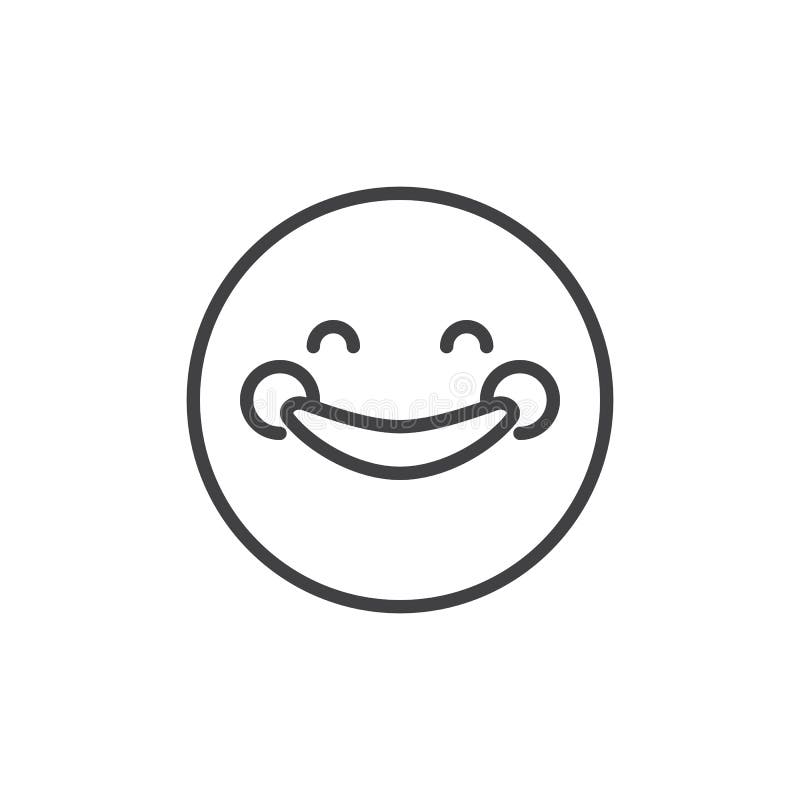 Lycklig Smiley Emoji översiktssymbol vektor illustrationer Lycklig Smiley Emoji översiktssymbol vektor illustrationer