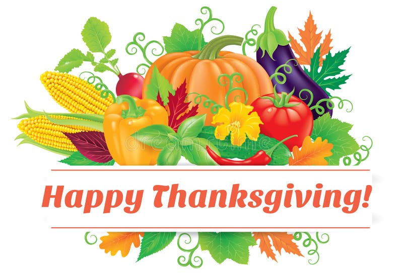 Happy Thanksgiving banner with vegetable. Happy Thanksgiving banner with vegetable.