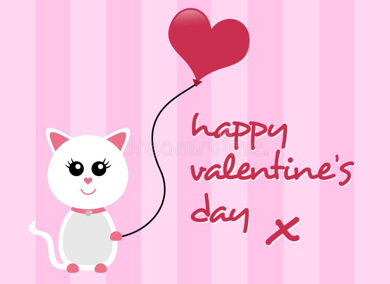 Lycklig valentindag Cat Greeting stock illustrationer Lycklig valentindag Cat Greeting stock illustrationer
