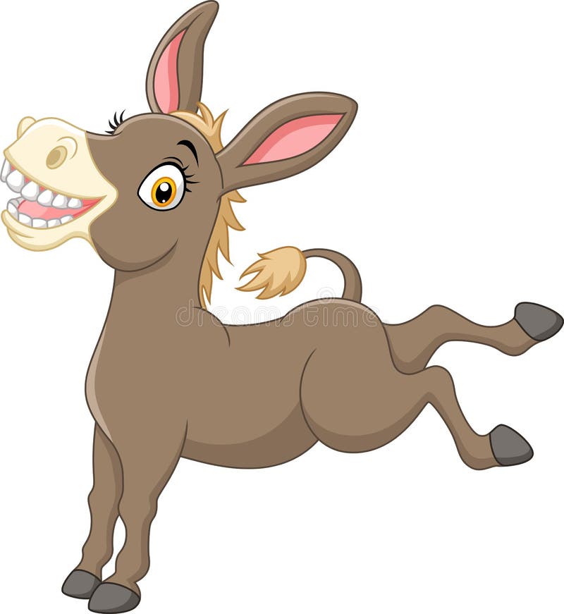 Illustration of Happy donkey isolated on white background. Illustration of Happy donkey isolated on white background