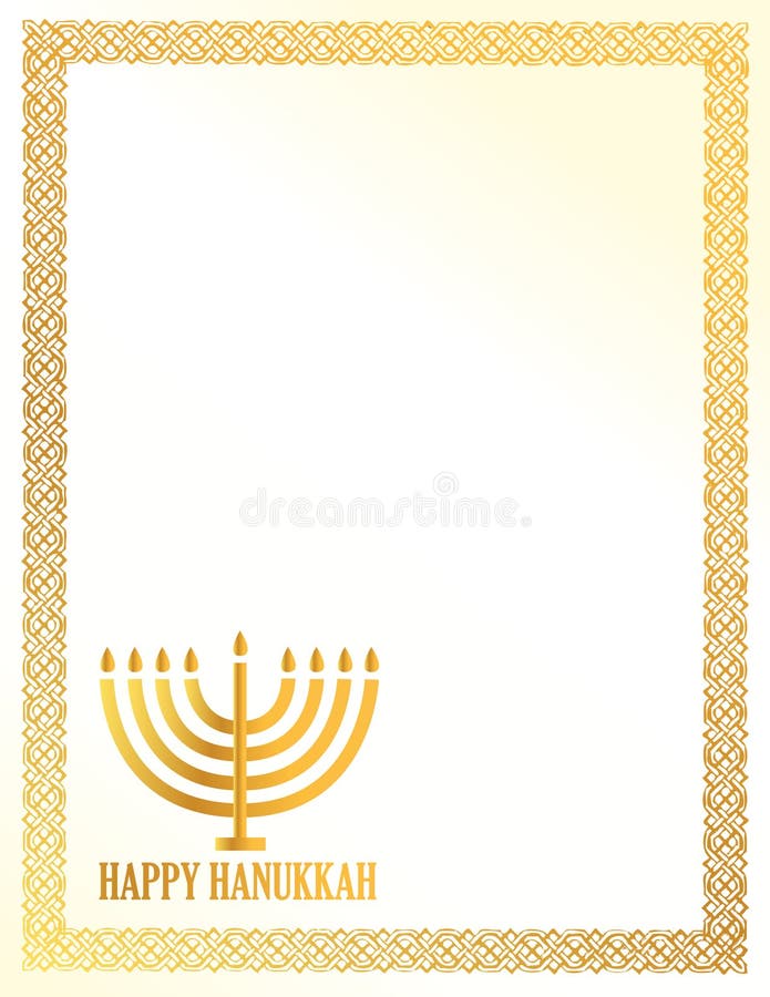 Detail illustration of a golden happy hanukkah card. Detail illustration of a golden happy hanukkah card.