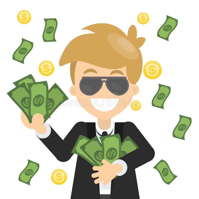 lyckliga manpengar stock illustrationer lyckliga manpengar stock illustrationer