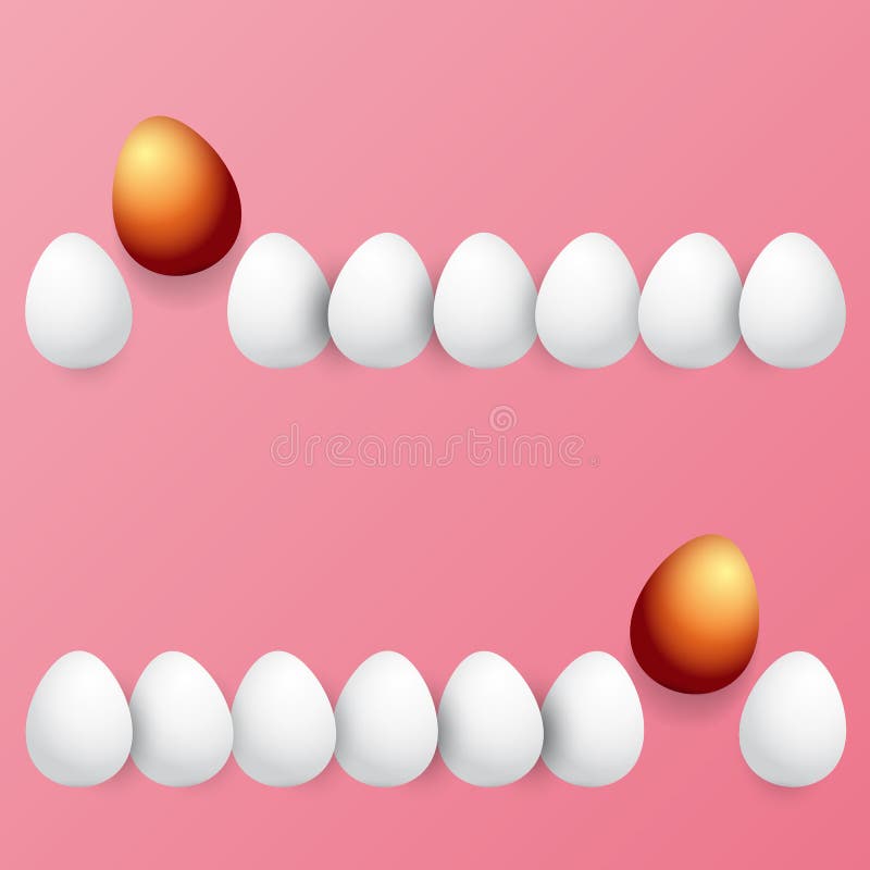 Lyckligt easter hälsningkort med det färgrika guld- ägget och vita ägg som isoleras på rosa bakgrund Lycklig påsk för vektor vektor illustrationer Lyckligt easter hälsningkort med det färgrika guld- ägget och vita ägg som isoleras på rosa bakgrund Lycklig påsk för vektor vektor illustrationer