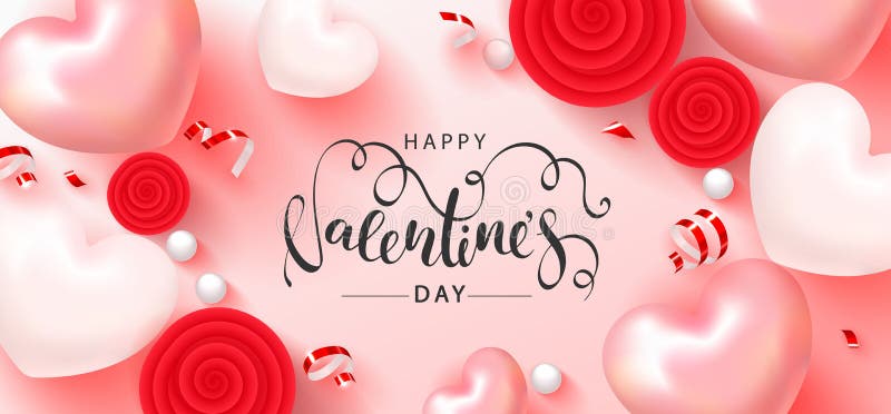 Lyckligt festligt kort för valentindag Härlig bakgrund med hjärtor, rosor och slingrande också vektor för coreldrawillustration royaltyfri illustrationer Lyckligt festligt kort för valentindag Härlig bakgrund med hjärtor, rosor och slingrande också vektor för coreldrawillustration royaltyfri illustrationer