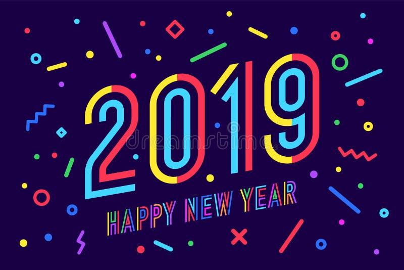2019 lyckligt nytt år Lyckligt nytt år 2019 för hälsningkort vektor illustrationer 2019 lyckligt nytt år Lyckligt nytt år 2019 för hälsningkort vektor illustrationer