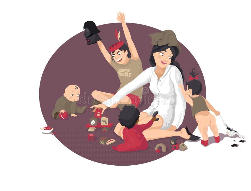 lyckligt stort för familj royaltyfri illustrationer lyckligt stort för familj royaltyfri illustrationer