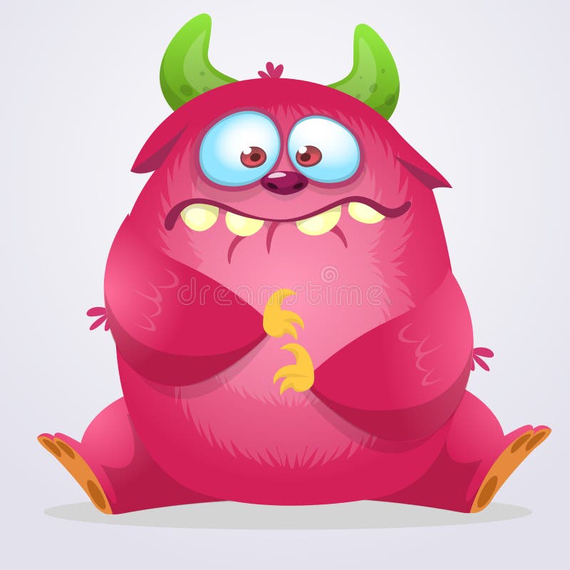 Lyckligt tecknad filmmonster Rosa päls- monster för allhelgonaafton Stor samling av gulliga monster Allhelgonaaftontecken klar ve vektor illustrationer Lyckligt tecknad filmmonster Rosa päls- monster för allhelgonaafton Stor samling av gulliga monster Allhelgonaaftontecken klar ve vektor illustrationer