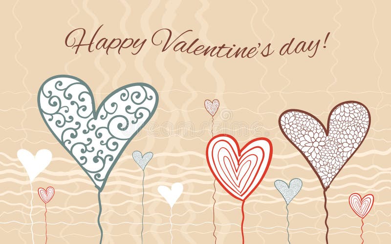 Download Lyckligt valentindagkort. vektor illustrationer. Illustration av garnering - 37344933