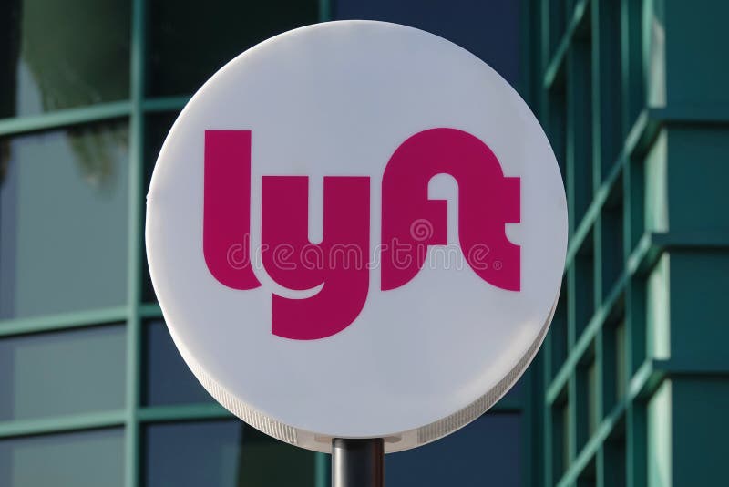 Lyft Transportation Network Company Corporate Logo in Parking Lot