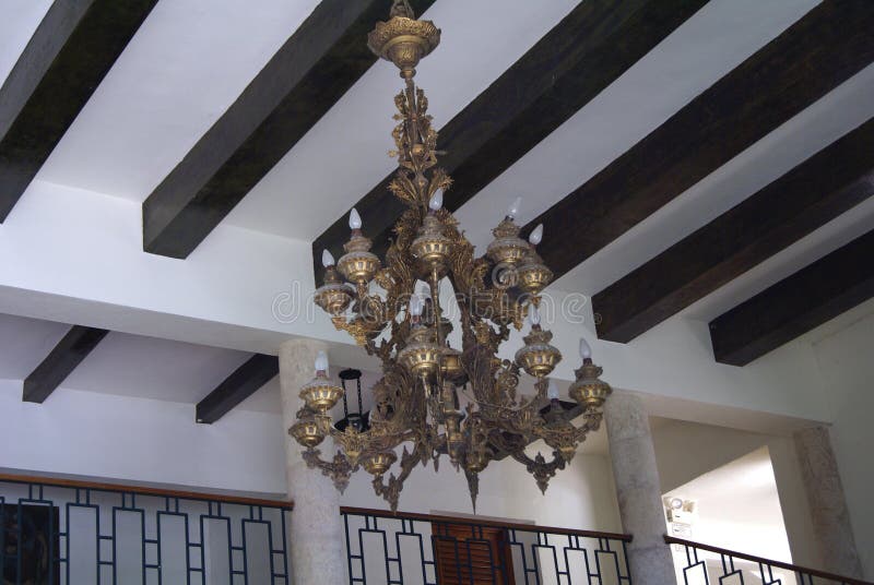 Lykta för ljuskrona för lampa för tappningtakbelysning arkivfoton Lykta för ljuskrona för lampa för tappningtakbelysning arkivfoton
