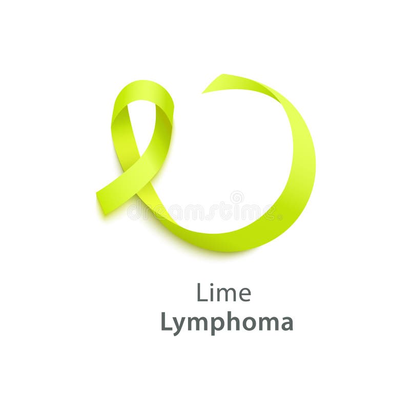 Realistic green ribbon medical symbol lymphoma Vector Image