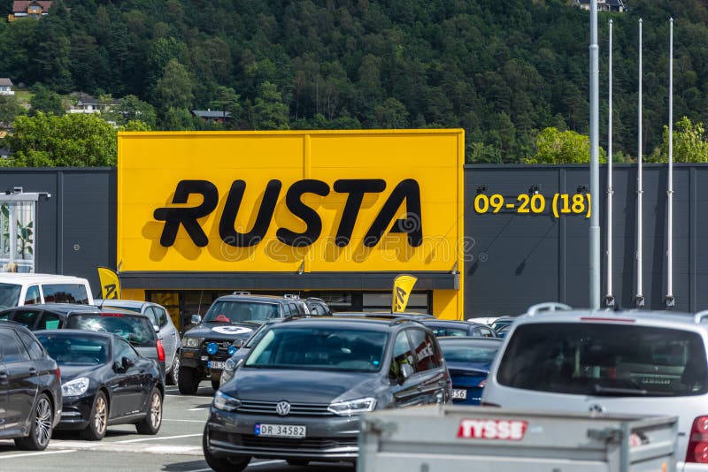 Rusta sign outside a warehouse..