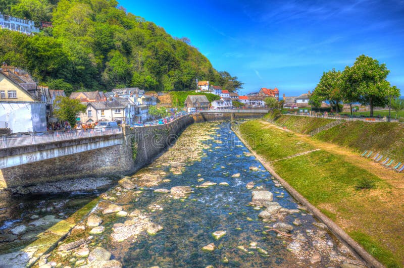 Lynmouth Devon England UK in colourful hdr