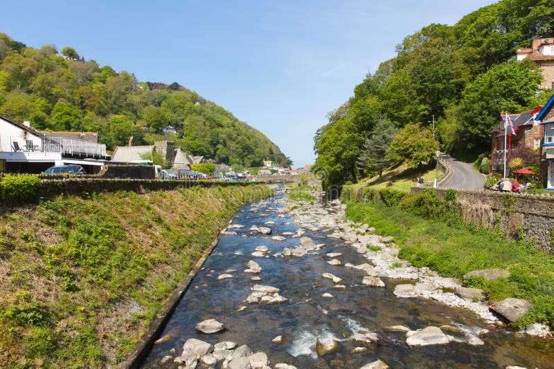 Lynmouth Devon England UK river running through the town