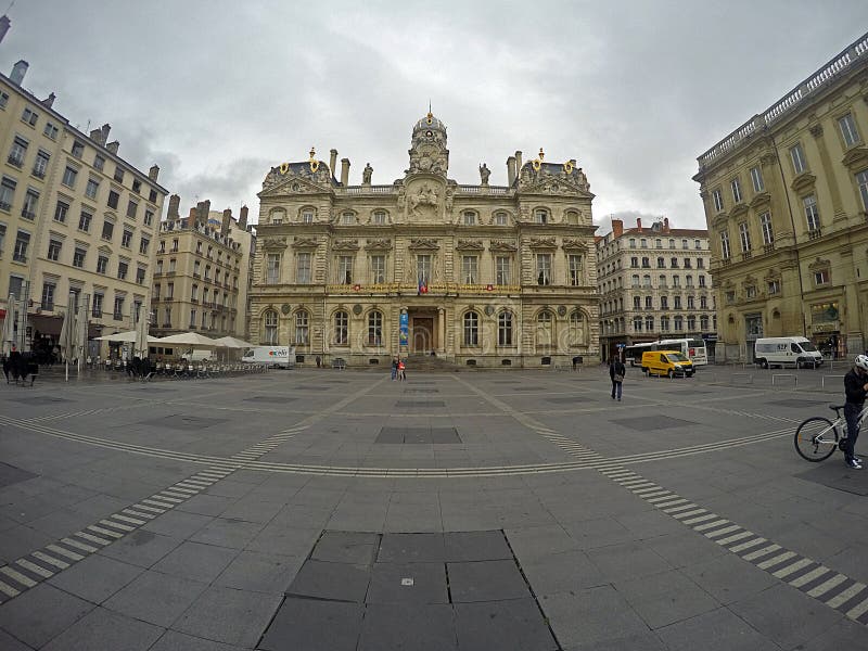 The lyon city hall editorial photography. Image of clouds - 143585542