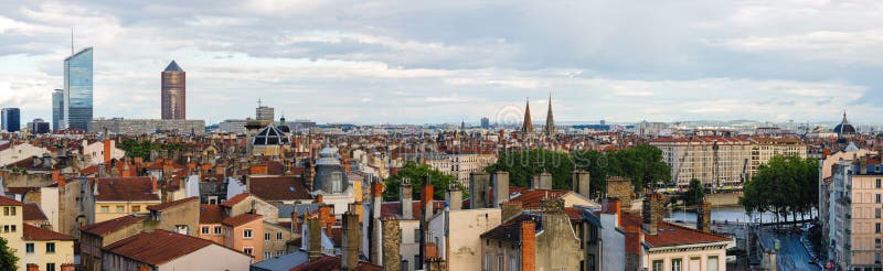 Lyon France high definition scenic panorama royalty free stock photography