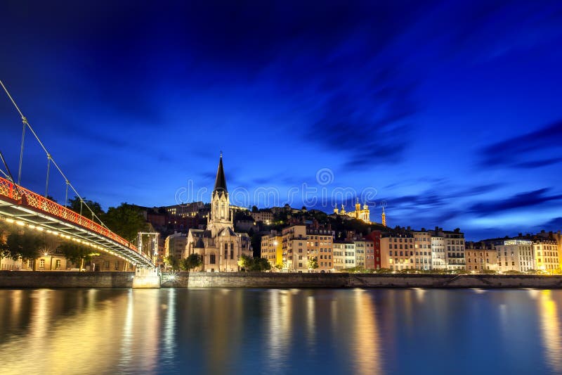 Lyon, France stock photo. Image of water, cityscape, basilica 43249528