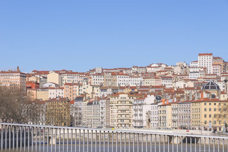 Lyon view from the river stock images