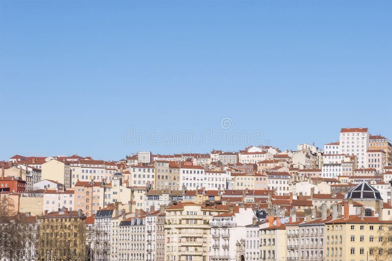Lyon view from the river royalty free stock image