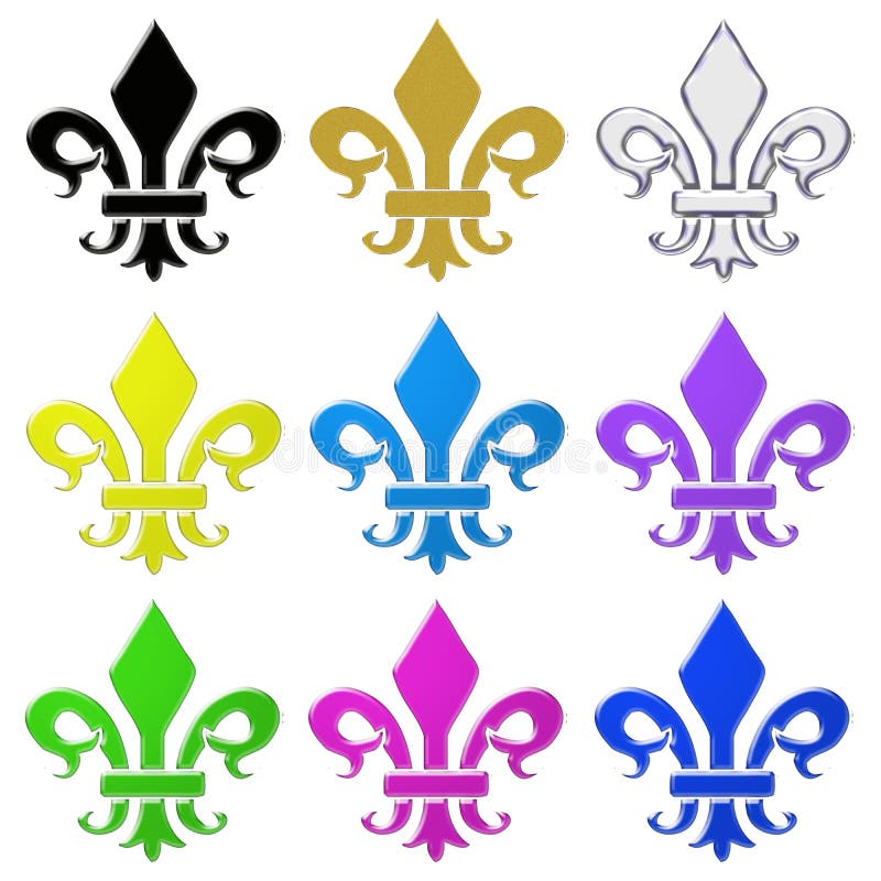 Fleur de Lys Collection stock vector. Illustration of decoration - 8172005