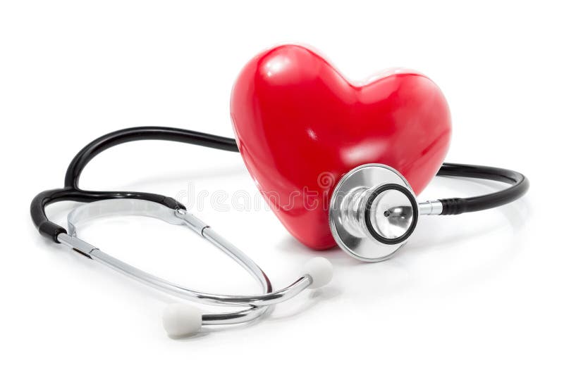 Listen to your heart: health care concept - isolated on white. Listen to your heart: health care concept - isolated on white