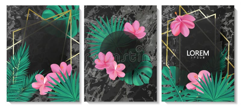 Lyx cards samlingen med marmortextur, tropiska sidor, blommor och geometrisk form Moderiktig bakgrund för vektor Modern uppsättni stock illustrationer Lyx cards samlingen med marmortextur, tropiska sidor, blommor och geometrisk form Moderiktig bakgrund för vektor Modern uppsättni stock illustrationer