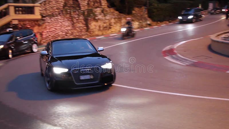 Lyx svarta Audi S8 i Monte - carlo, Monaco