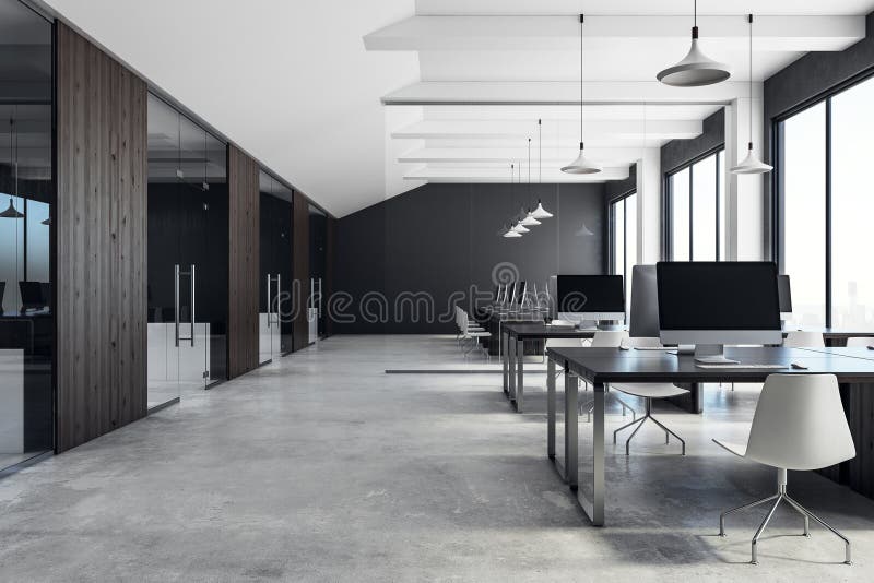 Lyxig coworking kontorsinre royaltyfri bild