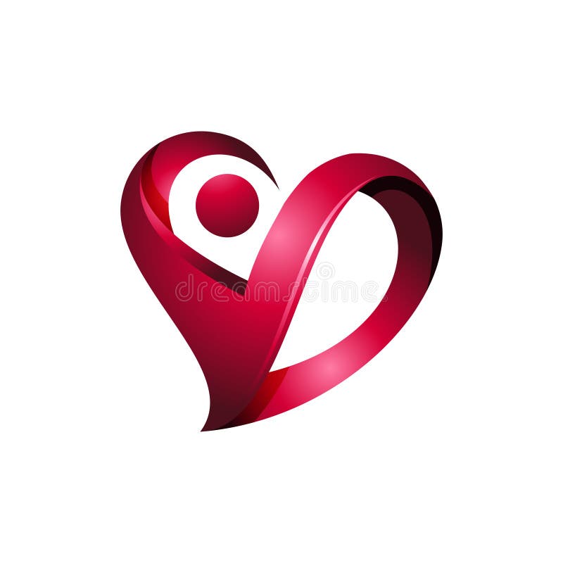 Lyxig hjärtahälsovård Logo Icon för ande 3D royaltyfri illustrationer