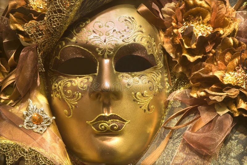 Luxury gold mask from venice - detail. Luxury gold mask from venice - detail