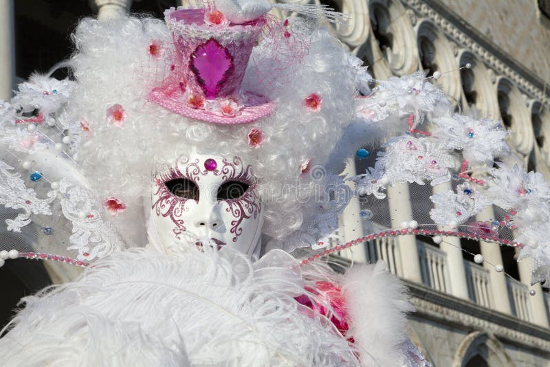 Venice - luxury mask from carnival - white and pink. Venice - luxury mask from carnival - white and pink
