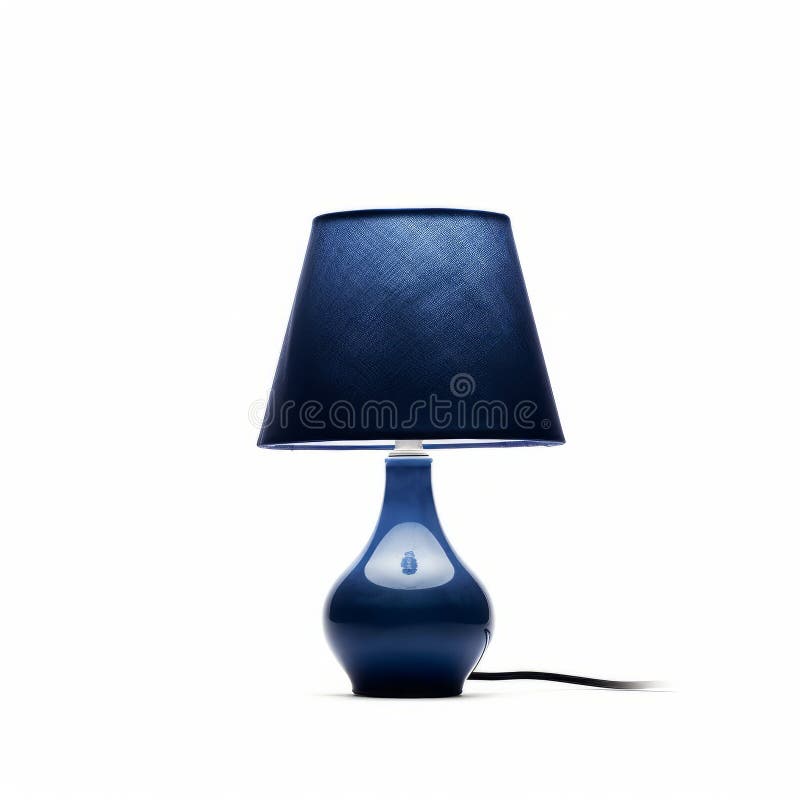 Lámpara índigo mínima : una lámpara azul con forma de vela sobre fondo blanco ilustración del vector