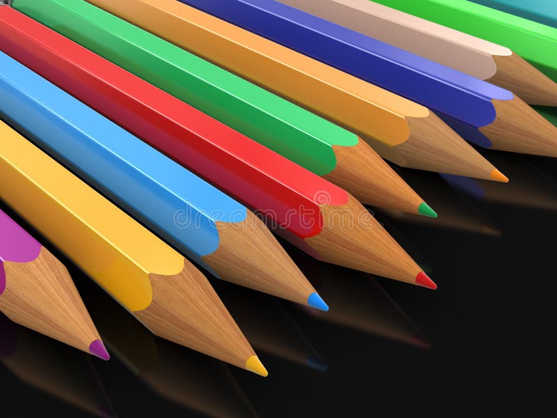 Lápices coloreados (trayectoria de recortes incluida) libre illustration Lápices coloreados (trayectoria de recortes incluida) libre illustration