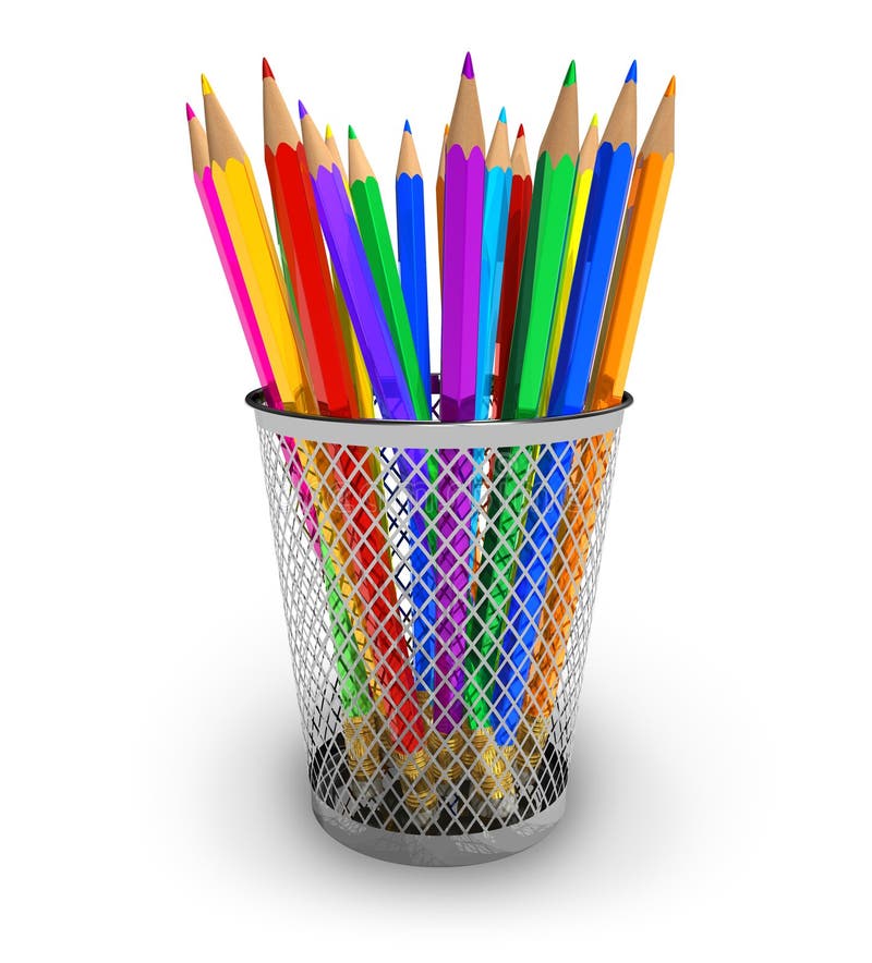 Lápices del color en sostenedor libre illustration Lápices del color en sostenedor libre illustration