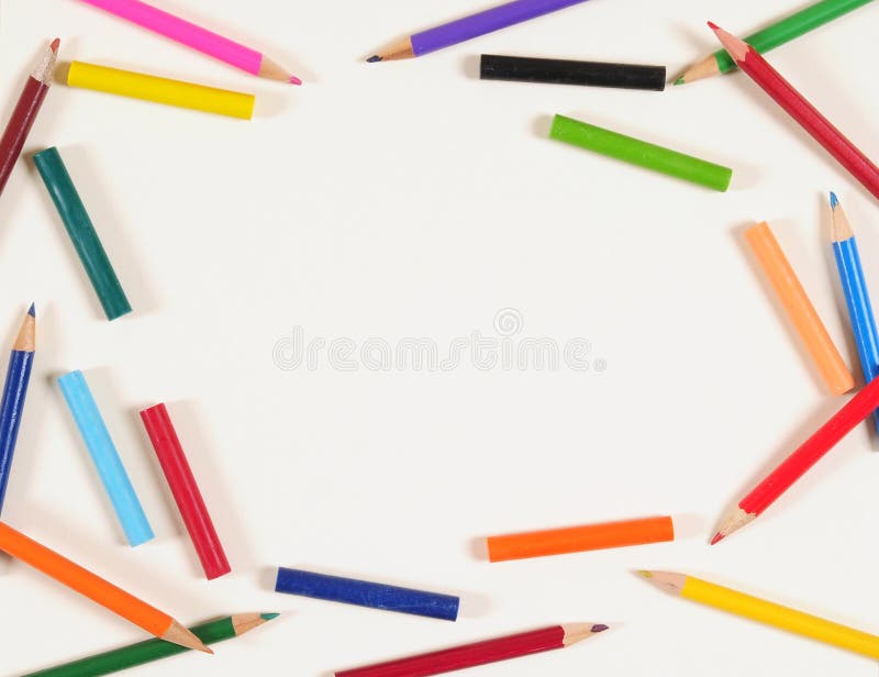 Color pencils on blank white paper. Color pencils on blank white paper.