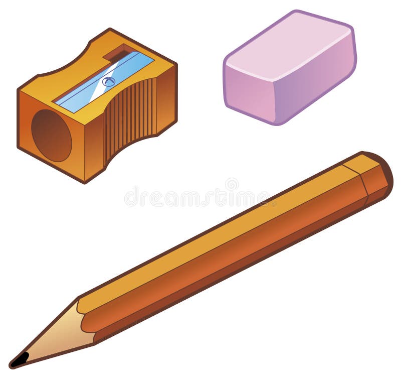 Lápis do eliminador do Sharpener ilustração do vetor Lápis do eliminador do Sharpener ilustração do vetor