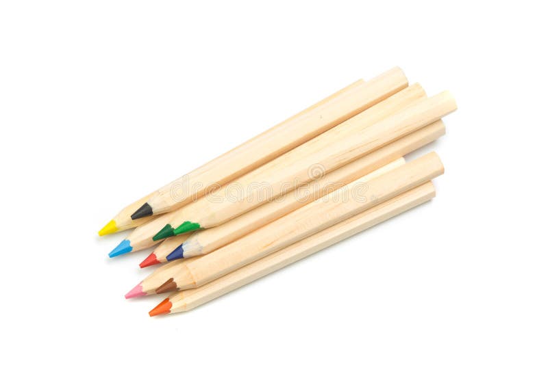 Lápis ordinários coloridos de madeira isolados em um fundo branco, imagem fotografia de stock Lápis ordinários coloridos de madeira isolados em um fundo branco, imagem fotografia de stock