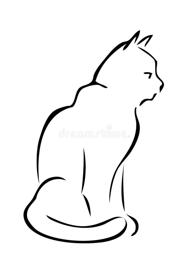 A lápis vetor do gato do desenho ilustração royalty free A lápis vetor do gato do desenho ilustração royalty free