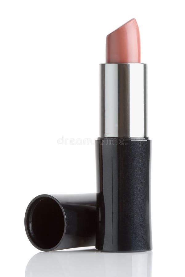 Standing isolated lipstick black chrome and red with white background. Standing isolated lipstick black chrome and red with white background