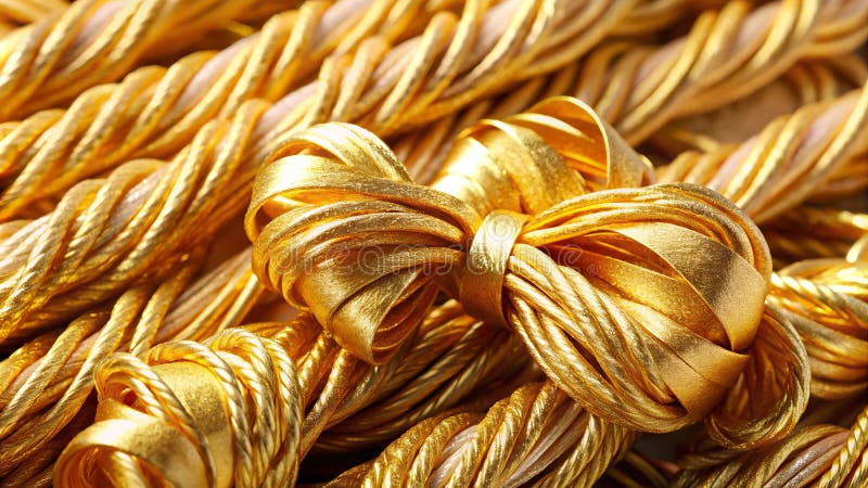 Látigos de regaliz de oro de elaboración exquisita con detalles de lámina complicados stock de ilustración